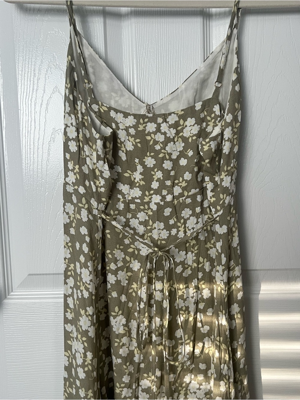 Kivari Olive Green Floral Maxi Slip Dress Size 6 - Picture 4 of 5